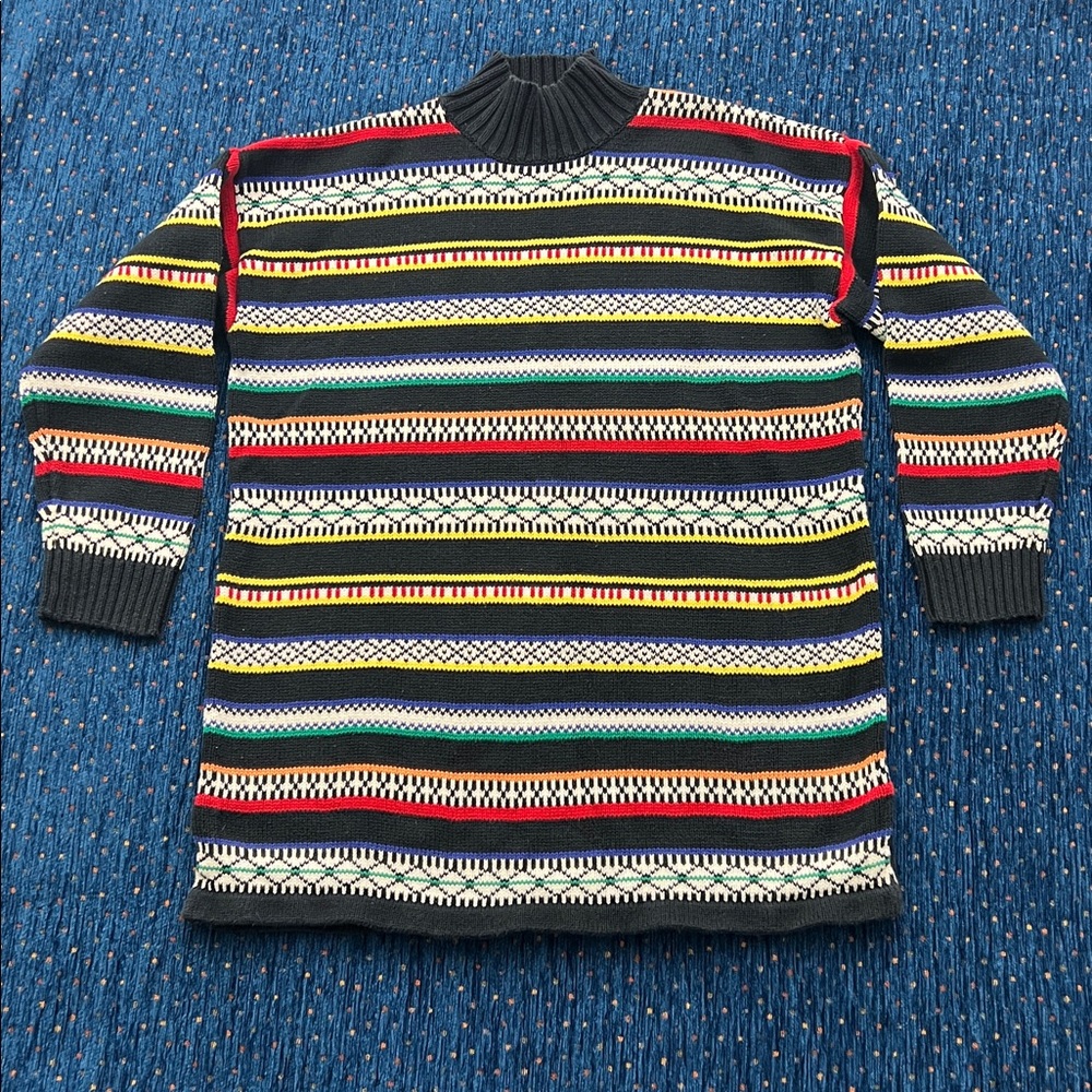 Vintage “Clifford & Wills” Multicolor Striped 1990’s cotton Sweater